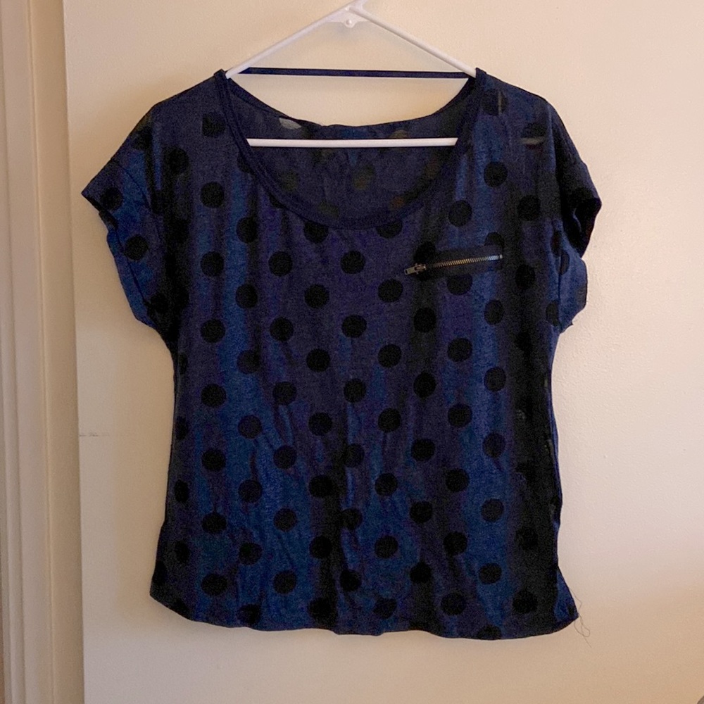 Urban Outfitters polka dot tee blue